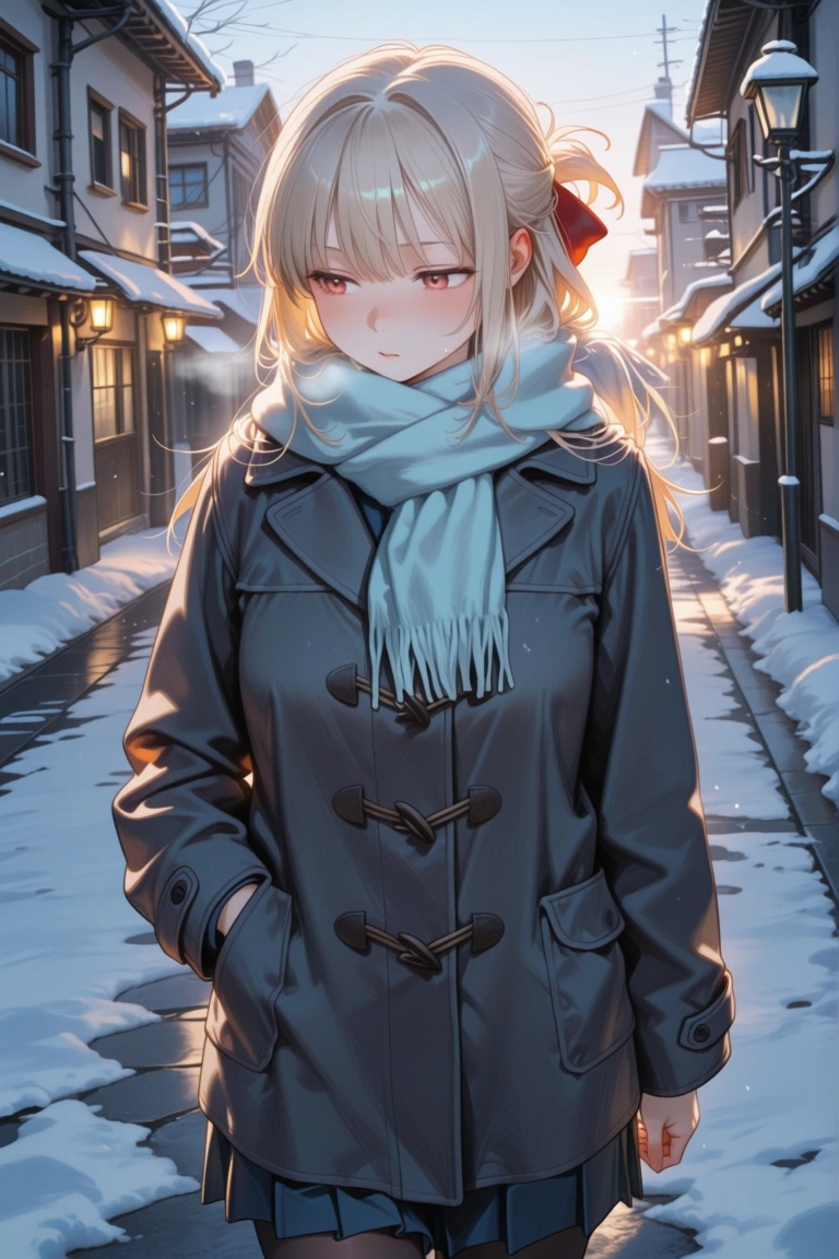 雪の帰り道ができるまで｜完成作例（Stable Diffusion プロンプト・呪文図書館）