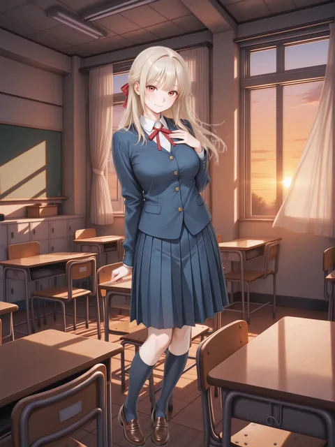 Rinka in the sunset classroom (After-School Seconds with Rinka)