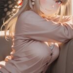 Cozy Sunlit Couch Anime Art of a Knit Cardigan Girl｜陽だまりニットで微笑む…