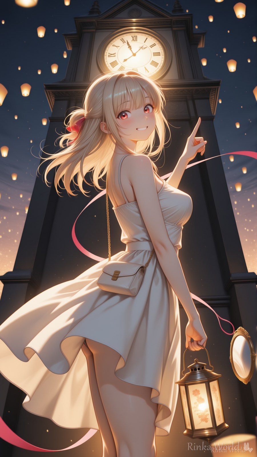 夜空にランタン飛ばして、時計塔の下で待ってるの🏮