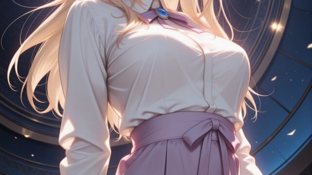 幽玄な星空の天文台とデートコーデの女の子のAIイラスト｜Starlit Observatory Anime Art