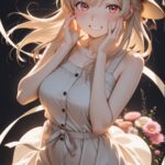 ✨ とっておき　Dreamy Straw Hat Garden Illustration｜光のリボンに包まれる麦わら帽子コーデ