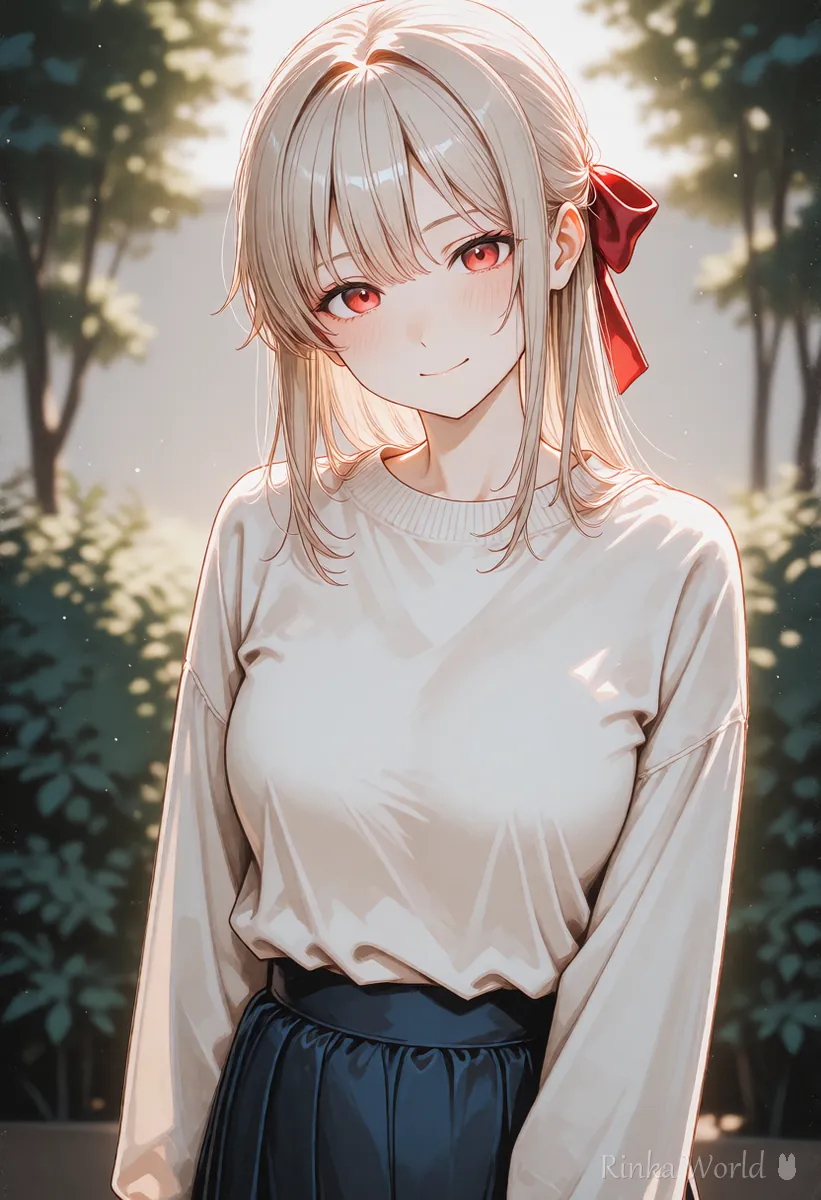 髪の毛先や瞳まで細かく描かれたアニメの女の子の顔まわり、AI動画を高画質化しやすい1枚の例