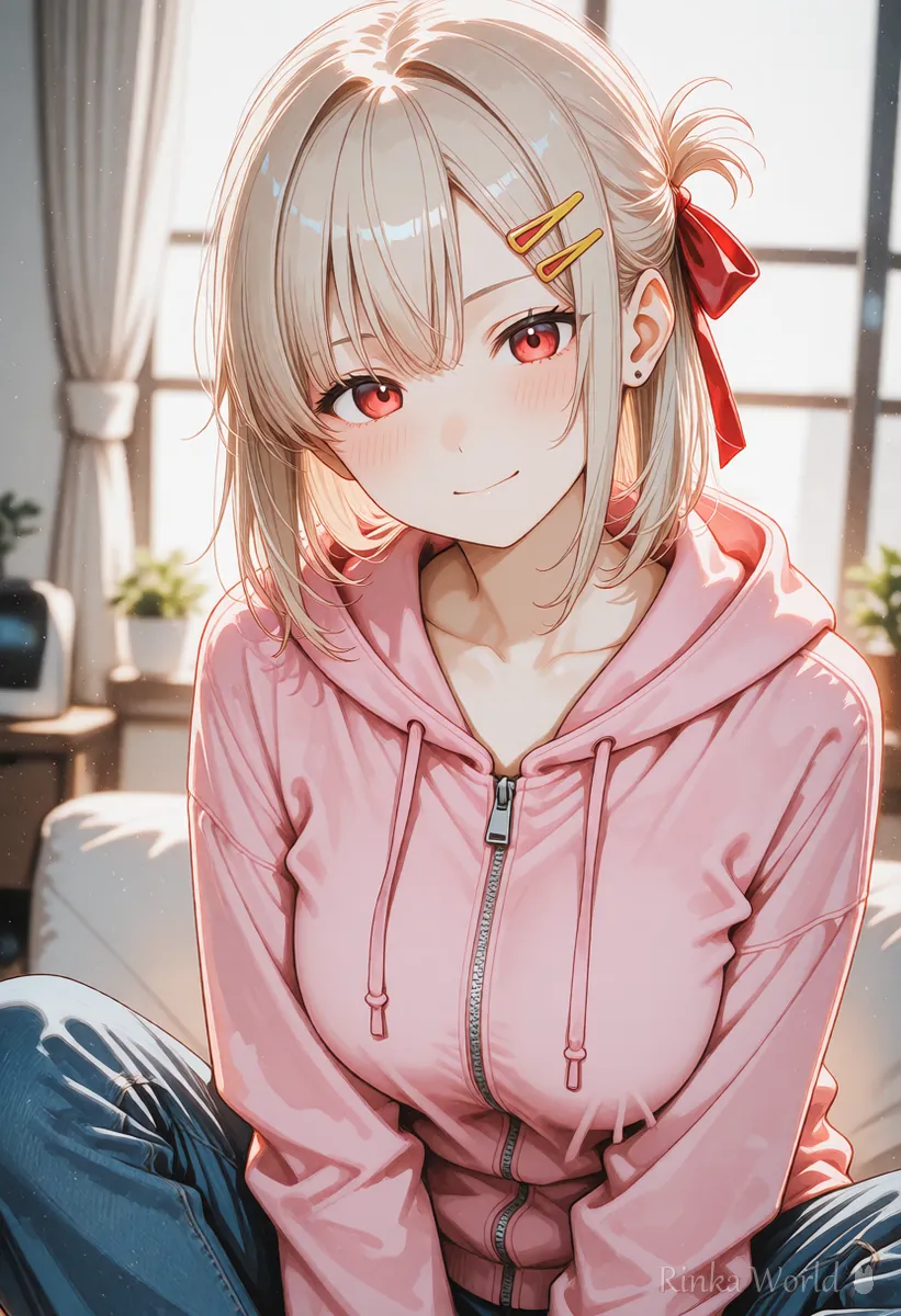 前髪をヘアピンでとめたショートヘアの女の子のアニメイラスト
