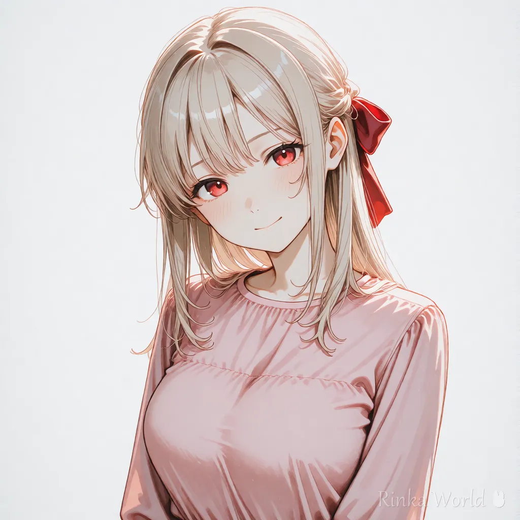 首をかしげたやわらかい雰囲気のアイコン向けの女の子のアニメイラスト