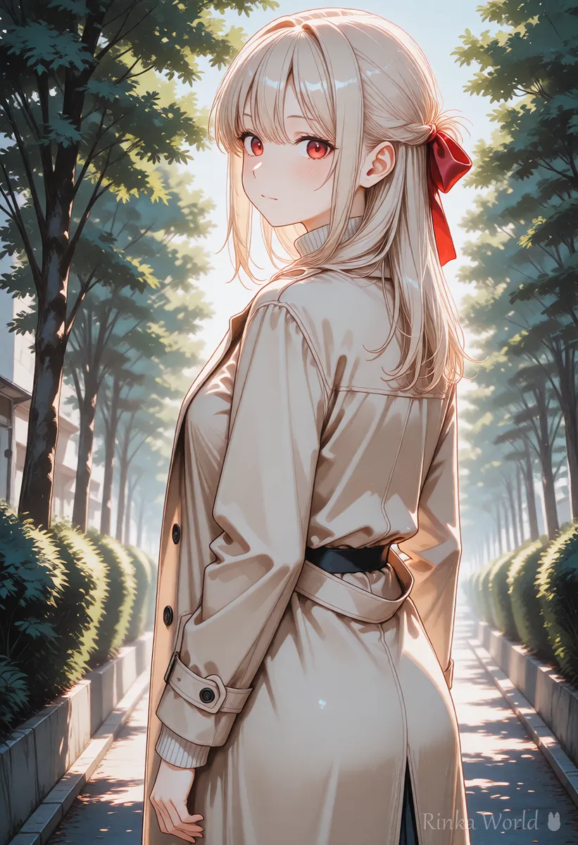 Example of the looking back tag: anime girl looking back over her shoulder
