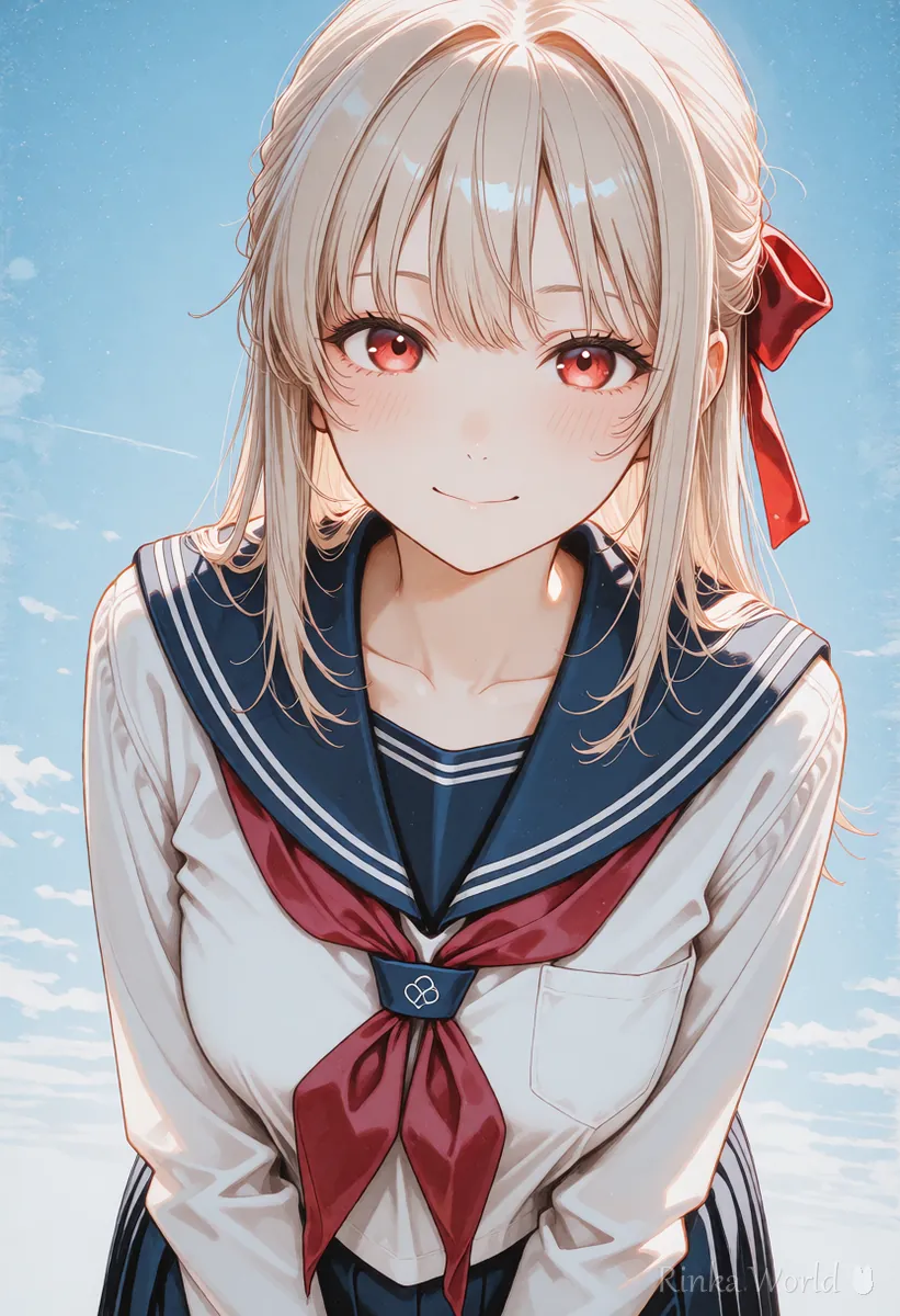輪郭がくっきりした、すっきり仕上がった女の子のアニメイラストのイメージ