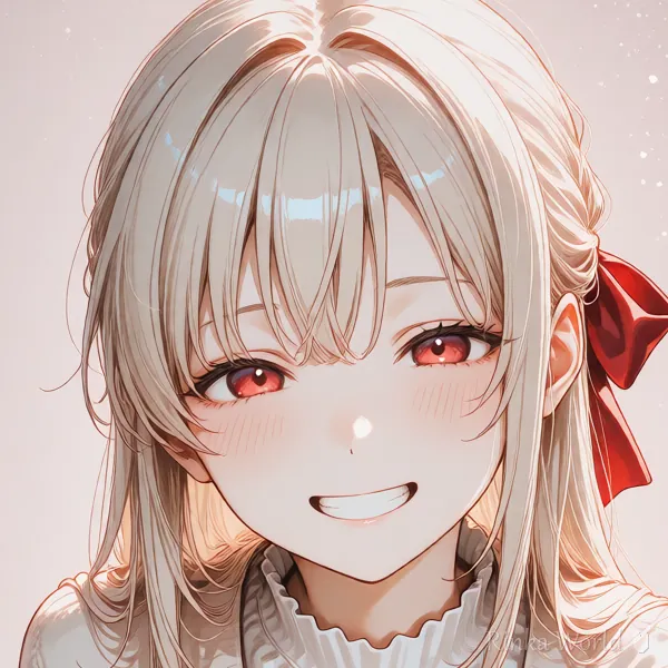 grin(歯を見せた笑顔)のタグの作例|Example of the grin tag