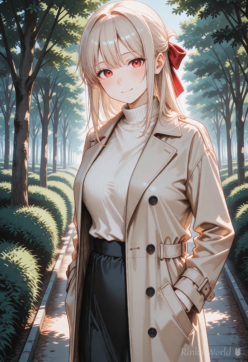 公園で上半身が大きく写った女の子のイラスト 顔がはっきり描ける上半身の構図の例