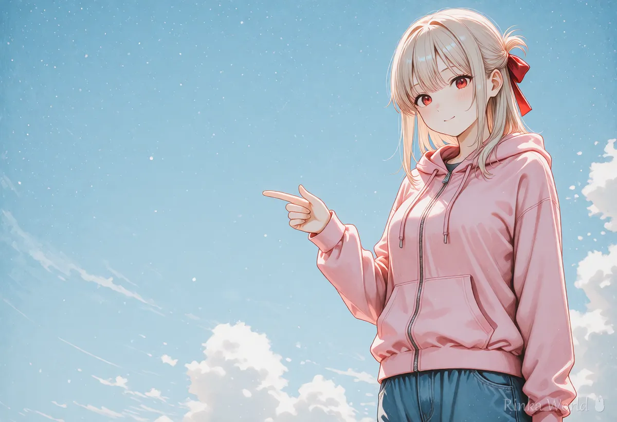 横長の画面の右側に女の子を置いた見出し画像向けのイラスト 文字を入れる余白の例