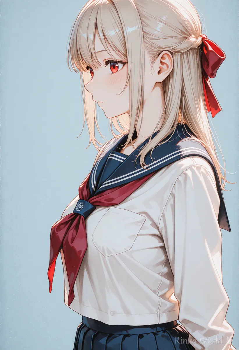 横を向いた女の子のアニメイラスト 口の形が読みにくく口パクに向かない例