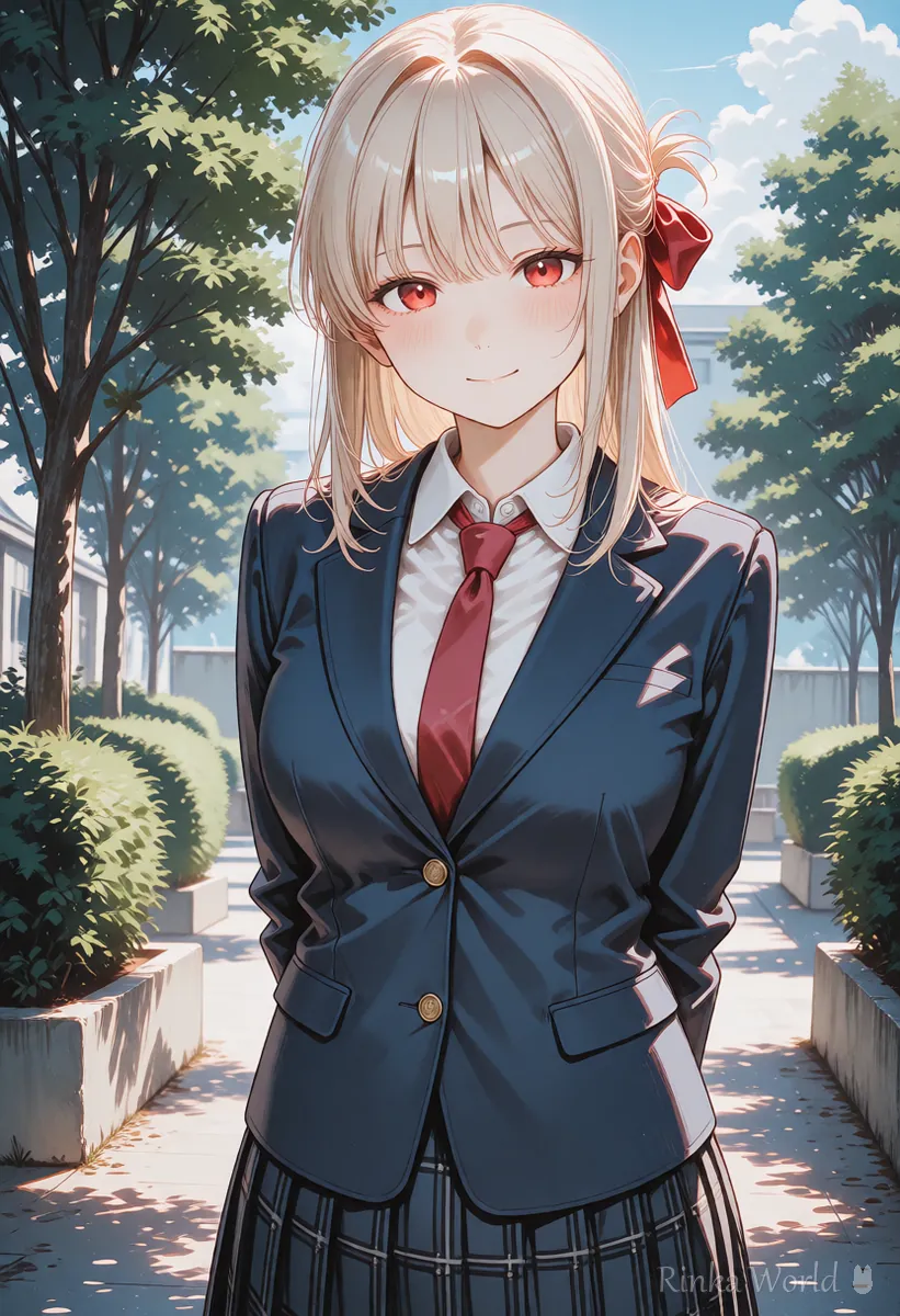 アニメ塗りで描かれた制服の女の子のイラスト アニメ系モデルの絵柄のイメージ