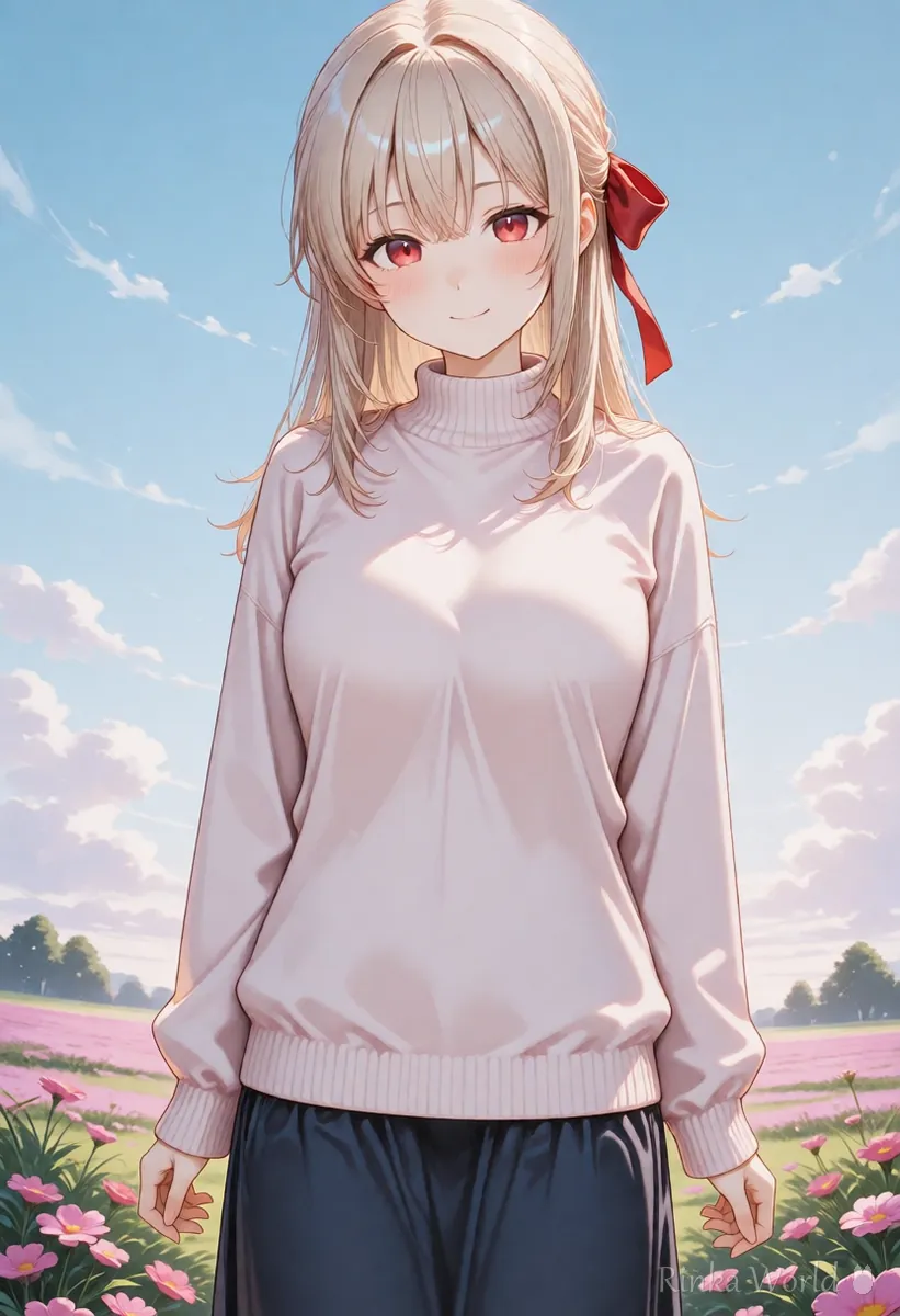 やわらかいパステル調で描いた女の子のイラスト　モデルマージで混ぜる前の絵柄Aのイメージ