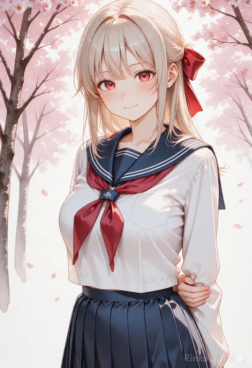 同じ女の子を水彩画風に描いたイラスト　モデルで絵柄を変える考え方の例