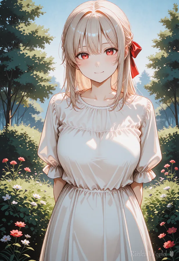 white dress（白いワンピース）のタグの作例｜Example of the white dress outfit tag