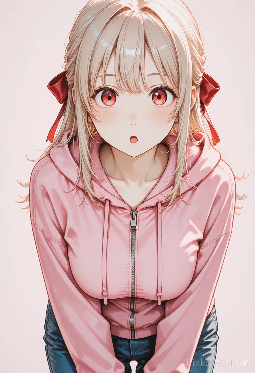 Surprised anime girl, same framing with only the expression changed