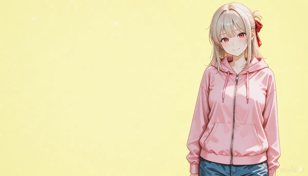 Wide thumbnail-style illustration with a girl on the right and empty space on the left